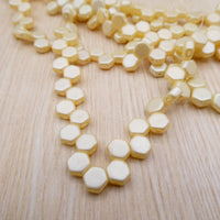 Honeycomb Beads 6mm Pastel Cream