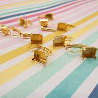 Bright Gold Plated Earring Setting for Cabs Setting is 10x8mm