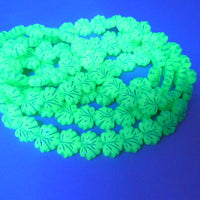 Grape Leaf Pressed Beads 13x11mm Green Opal Aqua Lined