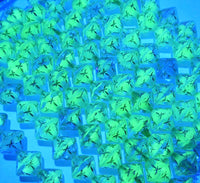 Czech Pressed Fancy Bicone Glass beads 11mm Crystal Mint Uranium