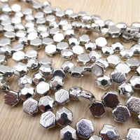 Honeycomb Jewel Beads 6mm Silver