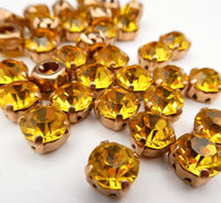 Swarovski 1088 Chaton in setting 34ss (7mm) Topaz