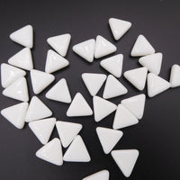 Czech Glass Triangle Beads 12mm Opaque Uranium White Uranium