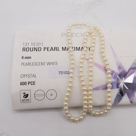 Preciosa Round Pearl Maxima 4mm Pearl Effect Pearlescent White