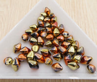 Spiky Button Beads 4.5x6.5mm Jet California Gold Rush