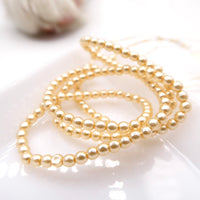 Czech Glass Round Pearl Beads 2mm Cream