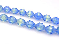 Czech Turbine Glass Beads 10x8mm Blue Lt Green