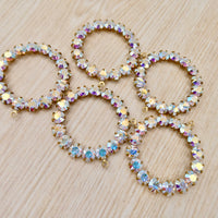 Swarovski Rhinestone Hoop Pendant with loop 30mm Crystal AB