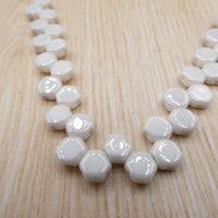Honeycomb Beads 6mm Chalkwhite Luster