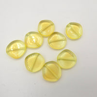 Czech Glass 8-Edge Flat Beads 15mm Yellow Topaz Uranium