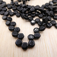 Honeycomb Beads 6mm Jet Black