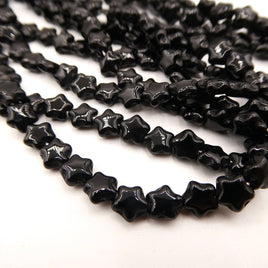 Czech Star Beads 6mm Jet Black