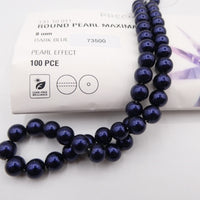 Preciosa Round Pearl Maxima 8mm Pearl Effect Dark Blue