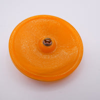 Czech Glass Button with Dragonfly 40mm Opaline Orange