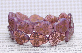 Czech Glass Sugar Skull Beads 20x17mm Pink Opaline with Dark Bronze Wash