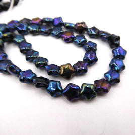 Czech Star Beads 6mm Blue Iris