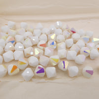 DS & Co Vintage Swarovski Bicone Beads #364 9mm Chalkwhite AB