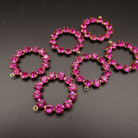 Swarovski Rhinestone Hoop Pendant with loop 25mm Fuchsia