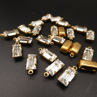 Vintage Swarovski Baguette 4500 Crystal in Setting 10x5mm
