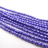Czech Fire Polish Beads 3mm Metallic Ultra Violet