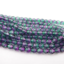 Czech Fire Polish Beads 5mm Amethyst Emerald