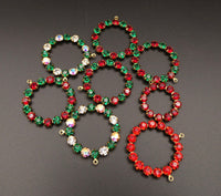 Swarovski Rhinestone Hoop Pendant with loop 30mm Christmas Colours