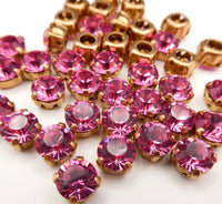 Swarovski 1088 Chaton in setting 34ss (6mm) Rose