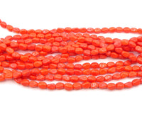 Czech Glass Nugget Beads 9x6mm Coral Orange