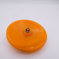 Czech Glass Button with Dragonfly 40mm Opaline Orange