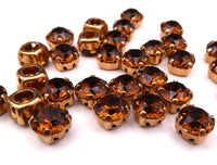 Swarovski 1088 Chaton in setting 34ss (7mm) Smoked Topaz