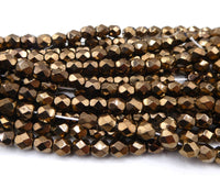 Czech Fire Polish Beads 5mm Bronze