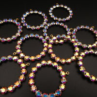 Swarovski Rhinestone Hoop Pendant with loop 30mm Crystal AB