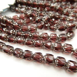Czech Crown Beads 6mm Amethyst with Silver Finish