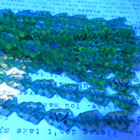 Czech Christmas Tree Glass Beads 17x11mm Transparent Yellow Green Lined