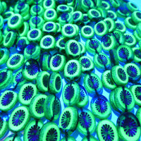 Table Cut Kiwi Beads 14x10mm Copper Lined Transparent Aqua Brass