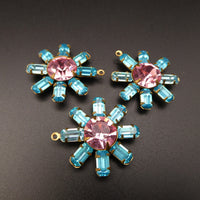 Flower Pendant 30mm with Vintage Swarovski Crystals