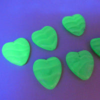 Czech Glass Heart Bead 24x22mm Mint Green Uranium