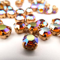 Swarovski 1088 Chaton in setting 34ss (7mm) Topaz AB