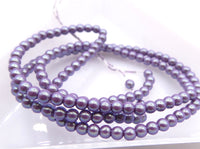 Czech Glass Round Pearl Beads 2mm Lilac