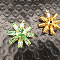 Swarovski Rhinestone Sunburst Pendant with loop 27mm Peridot Uranium