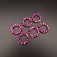 Swarovski Rhinestone Hoop Pendant with loop 25mm Fuchsia