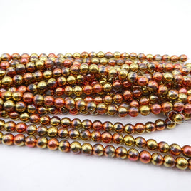 Czech Round Beads 6mm Crystal California Gold Rush