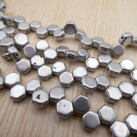 Honeycomb Beads 6mm Matte Silver