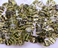Czech Oval Window Beads 14x12mm Jonquil Tortoise