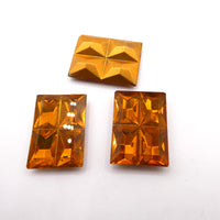 Vintage Czech Glass Rectangle Cushions Cabochon 25x18mm Topaz