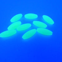 Czech Glass Peeled Olive Beads 19x7 mm Turquoise Opal Matte Uranium