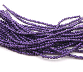 Czech Fire Polish Beads 2mm Metallic Suede - Purple