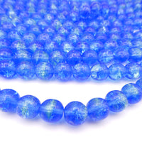 Czech Round Crackle Beads 10mm Blue Lt Green