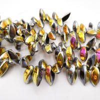 Czech Twist Beads 12x6mm Crystal Marea