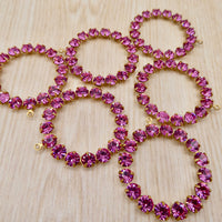 Swarovski Rhinestone Hoop Pendant with loop 30mm Rose